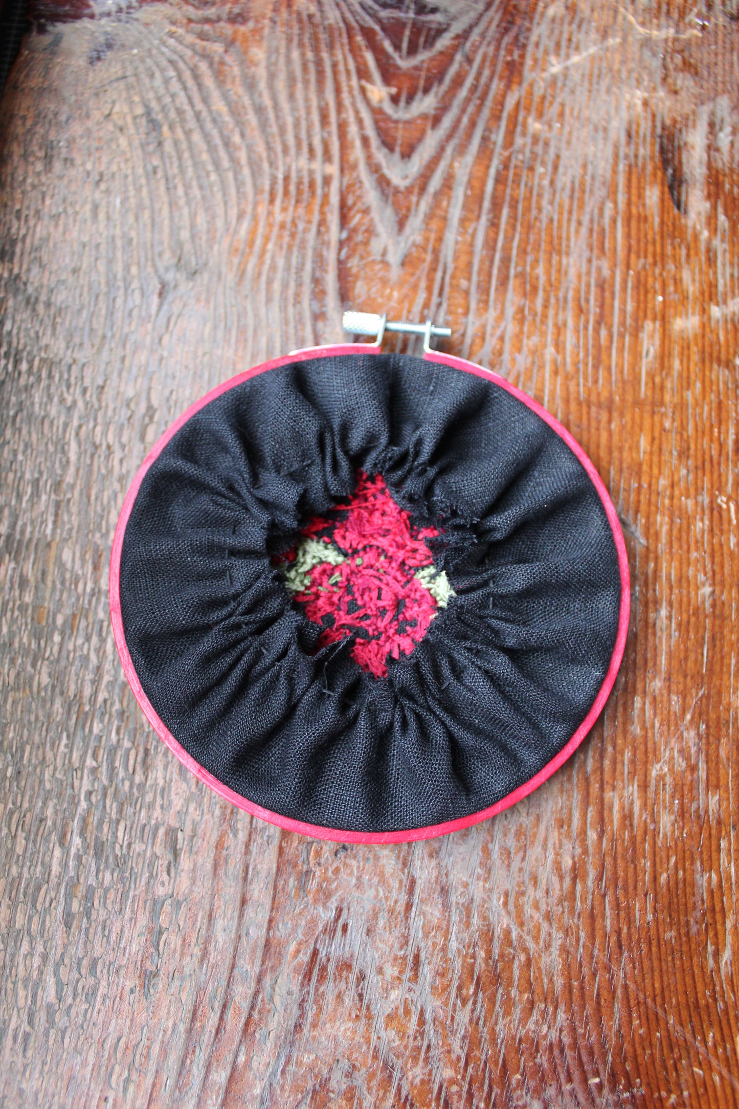 poppies embroidery, back hoop art